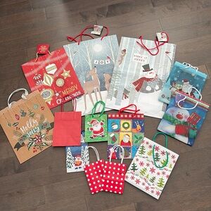 Holiday Gift Bag Assortment Bundle Christmas Winter Celebration Present, Various